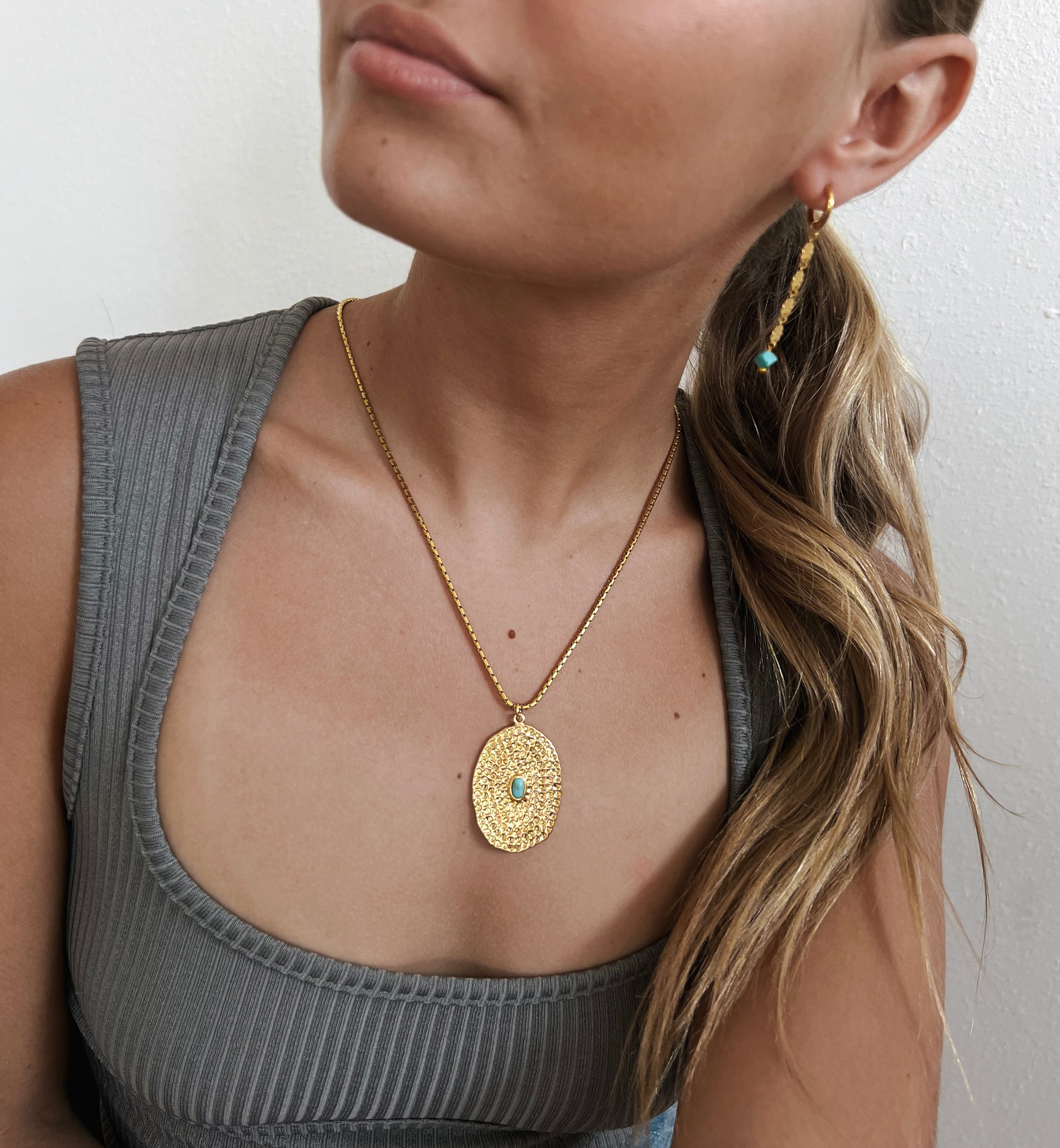 Maris Turquoise Stone Pendant Necklace