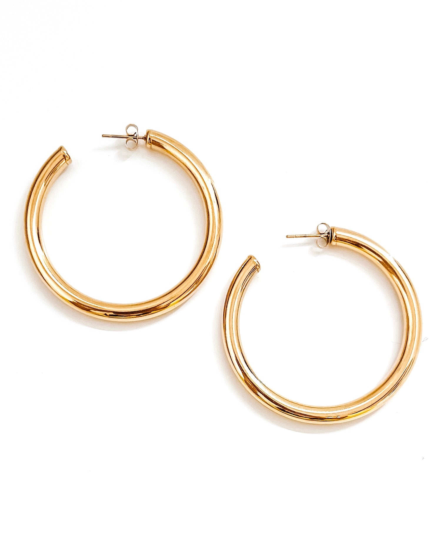 Ethel Gold Hoop Earrings || Choose Size