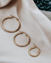 Eileen Gold Hoop Earrings || Choose Size