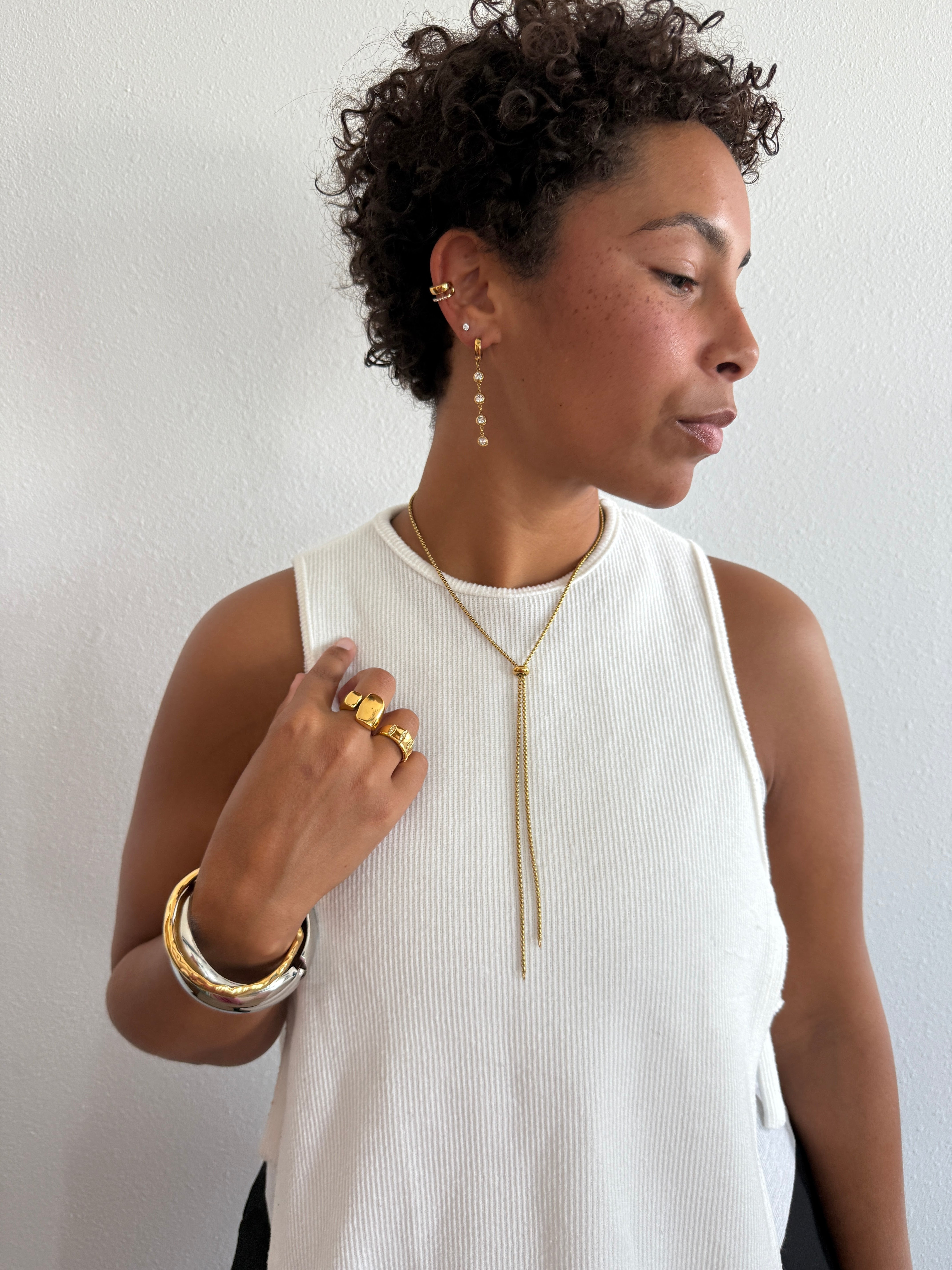 Halsey Sliding Bead Lariat Necklace