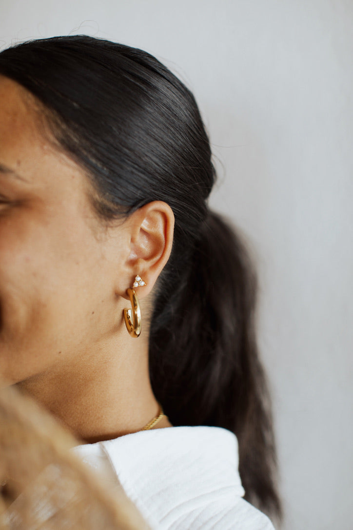 Ethel Gold Hoop Earrings || Choose Size