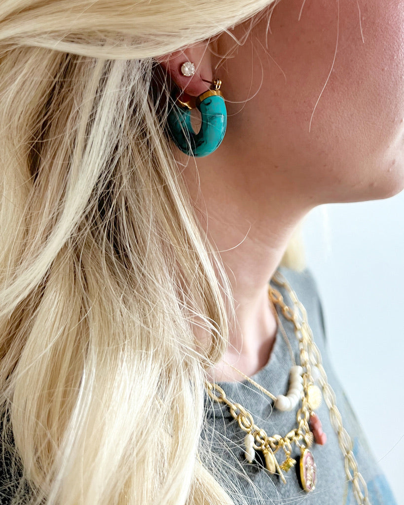 Ellbelle Chunky Acrylic Earring Hoops || Choose Color