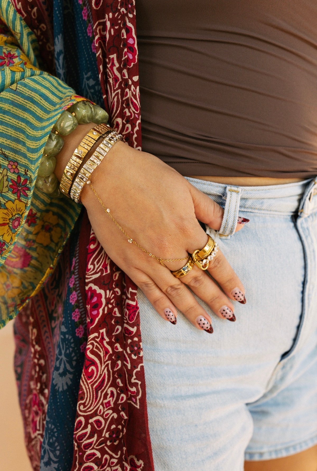 The Luxe Link Bracelet - Textured Gold