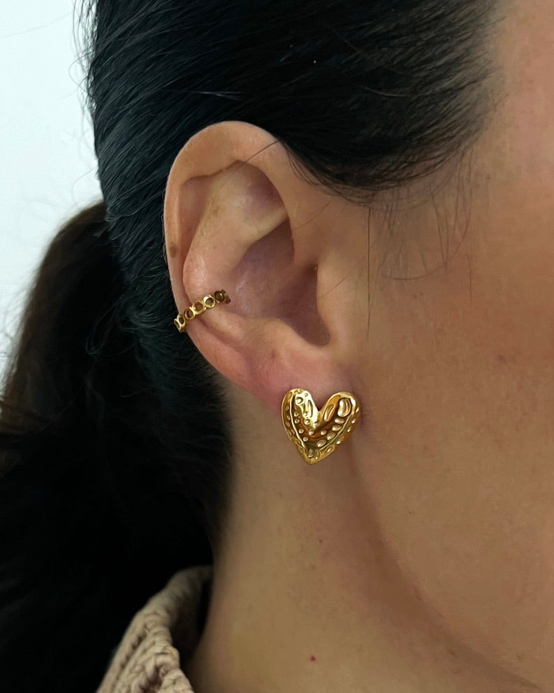 Elated Heart Stud Earrings || Choose Color