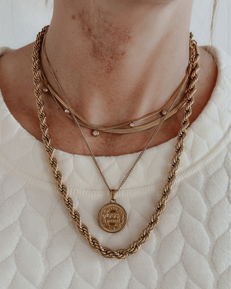 Cassi Herringbone Crystal Necklace