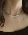 Lindy Twisted Silver & Gold Herringbone Necklace