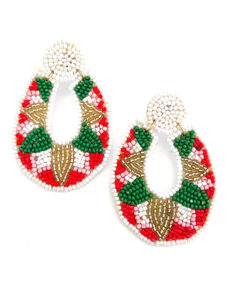 Elfie Beaded Christmas Earrings || Choose Style