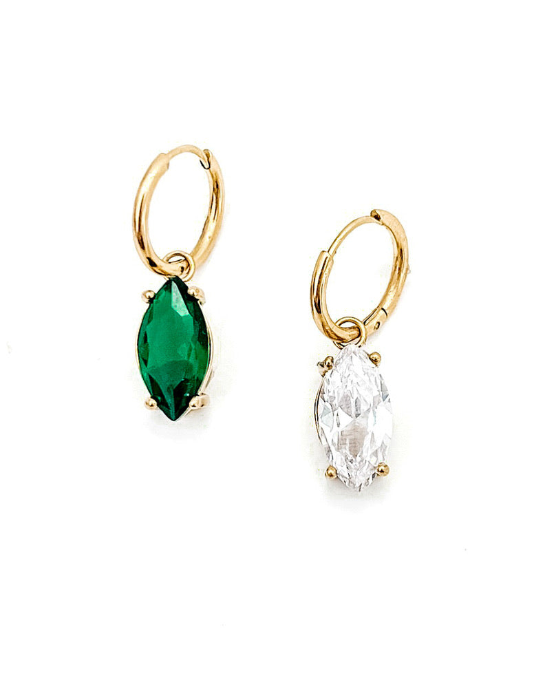Erymon Diamond Drop Huggie Earrings || Choose Color