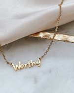 Worthy Gold Word Necklace