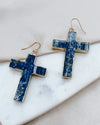 Ebal Blue Cross Earrings