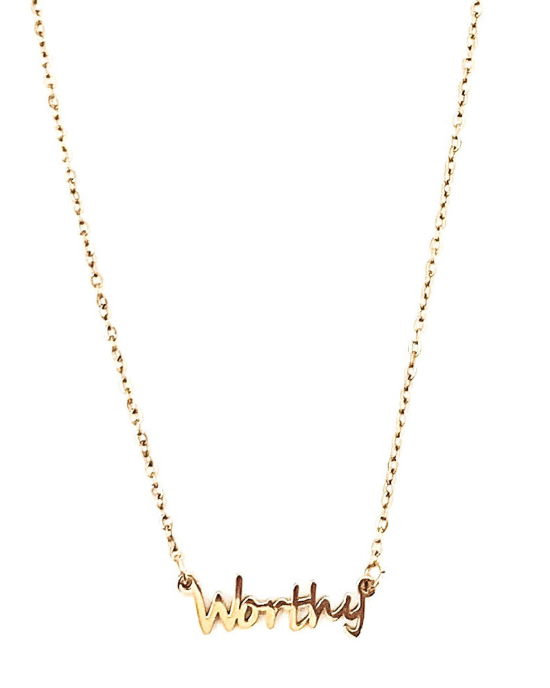 Worthy Gold Word Necklace
