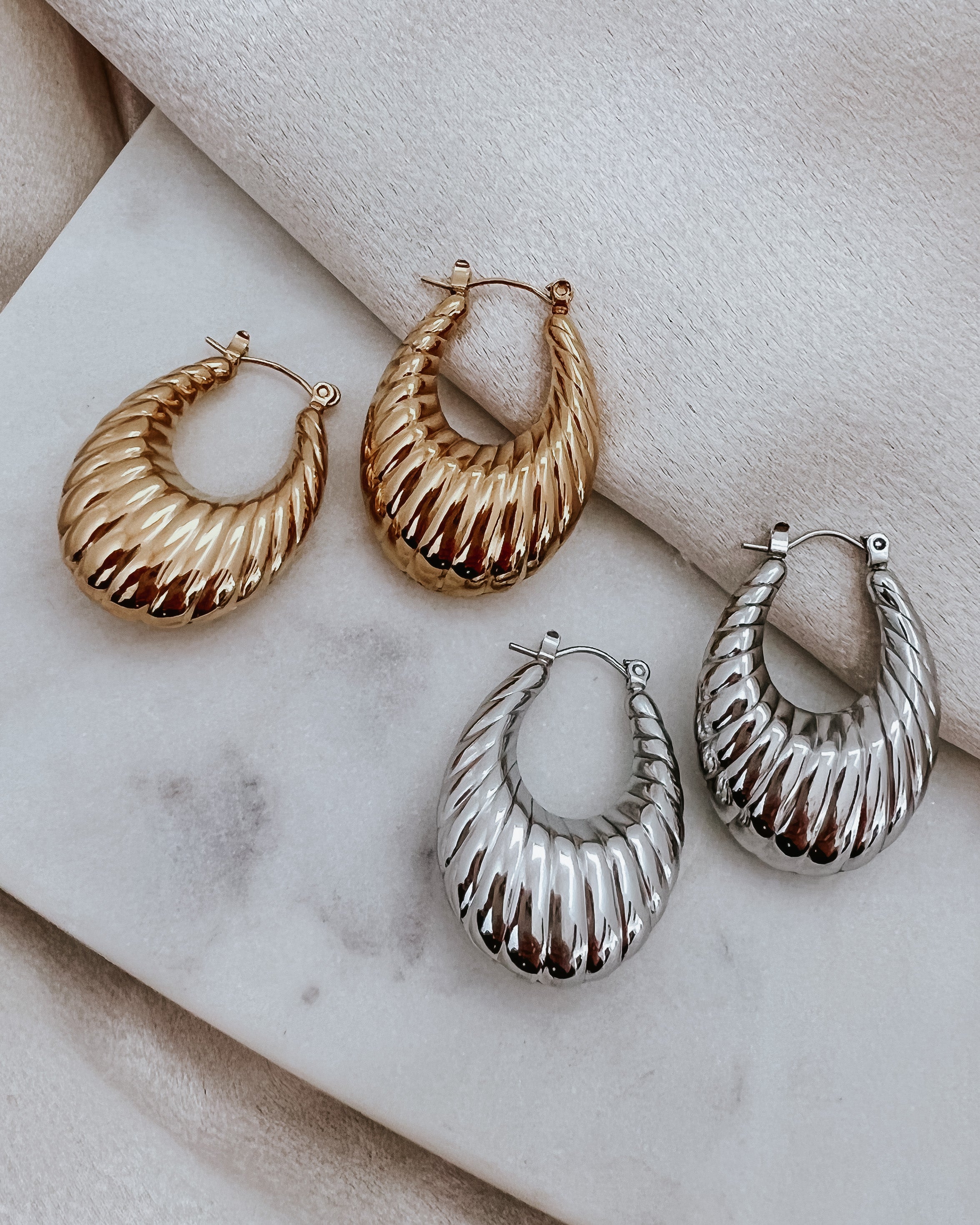 Erin Oval Croissant Hoops