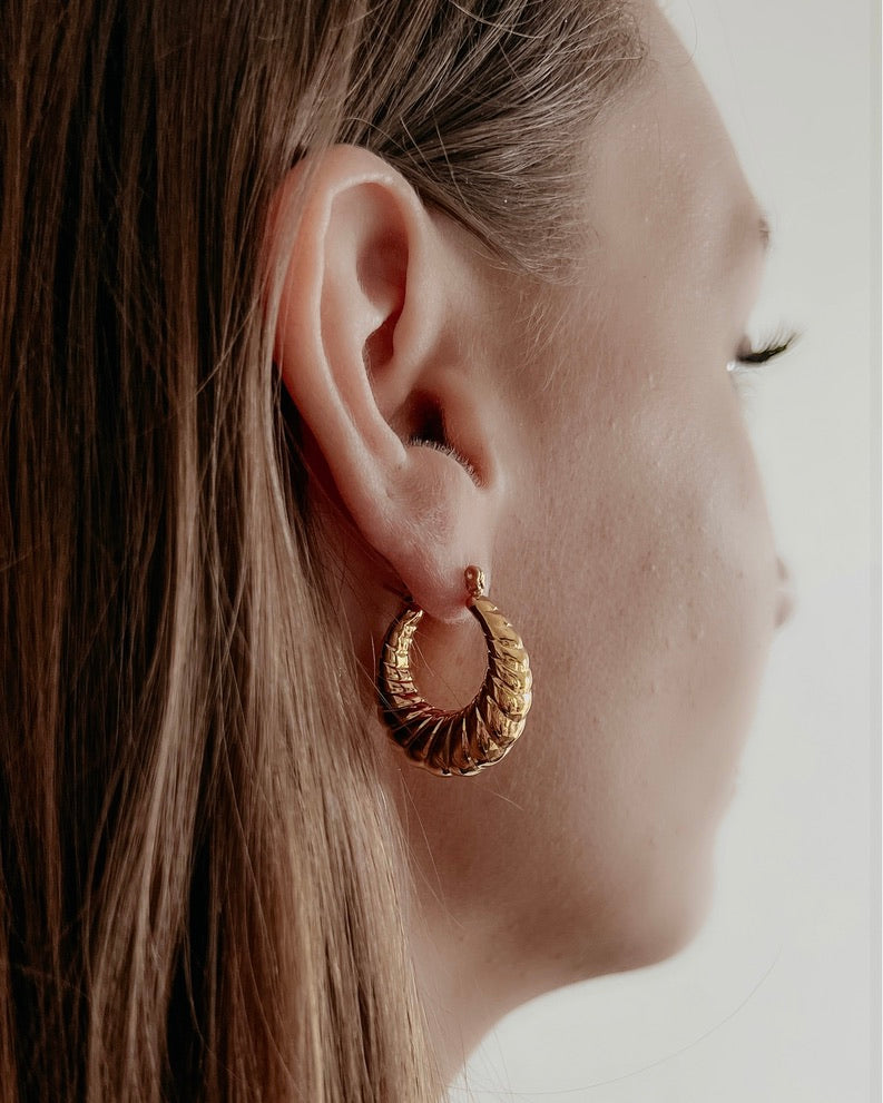 Ezra Croissant Hoops || Choose Color