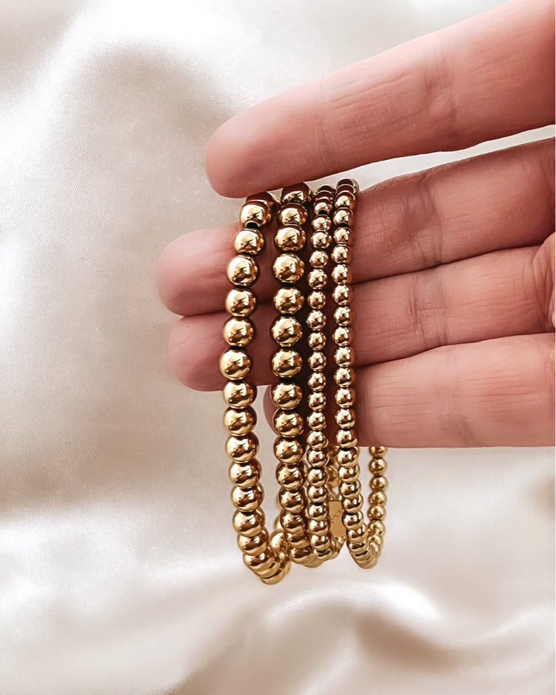 Billy Gold Bead Bracelet || Choose Style
