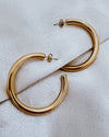 Ethel Gold Hoop Earrings || Choose Size