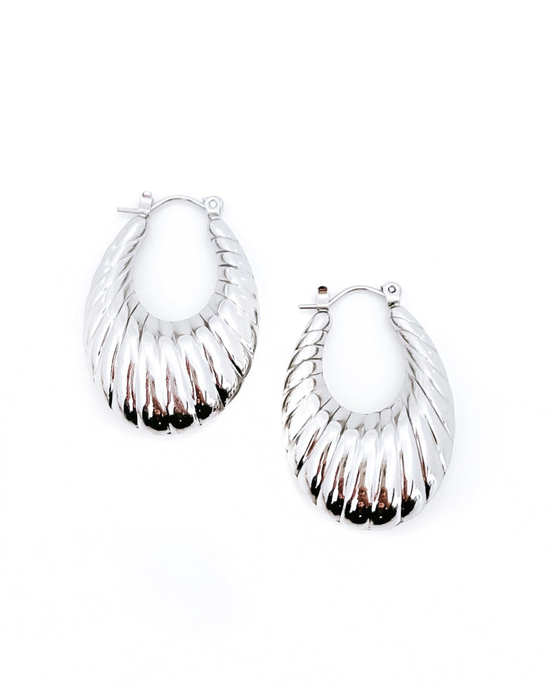 Erin Oval Croissant Hoops || Choose Color