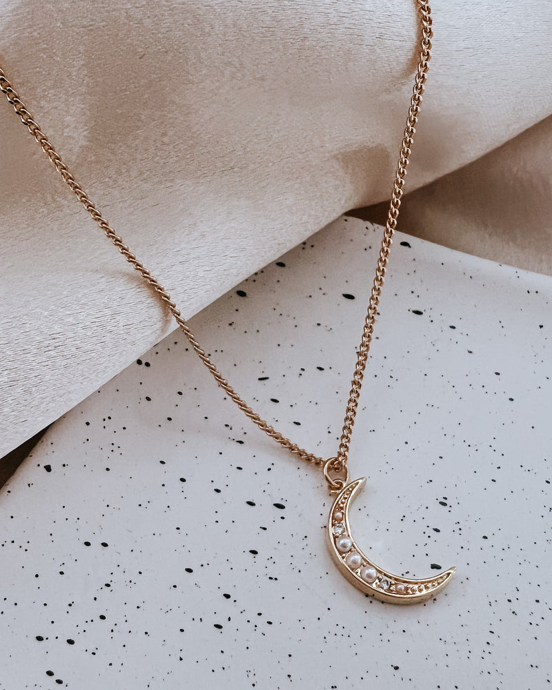 Cynda Pearl Moon Necklace