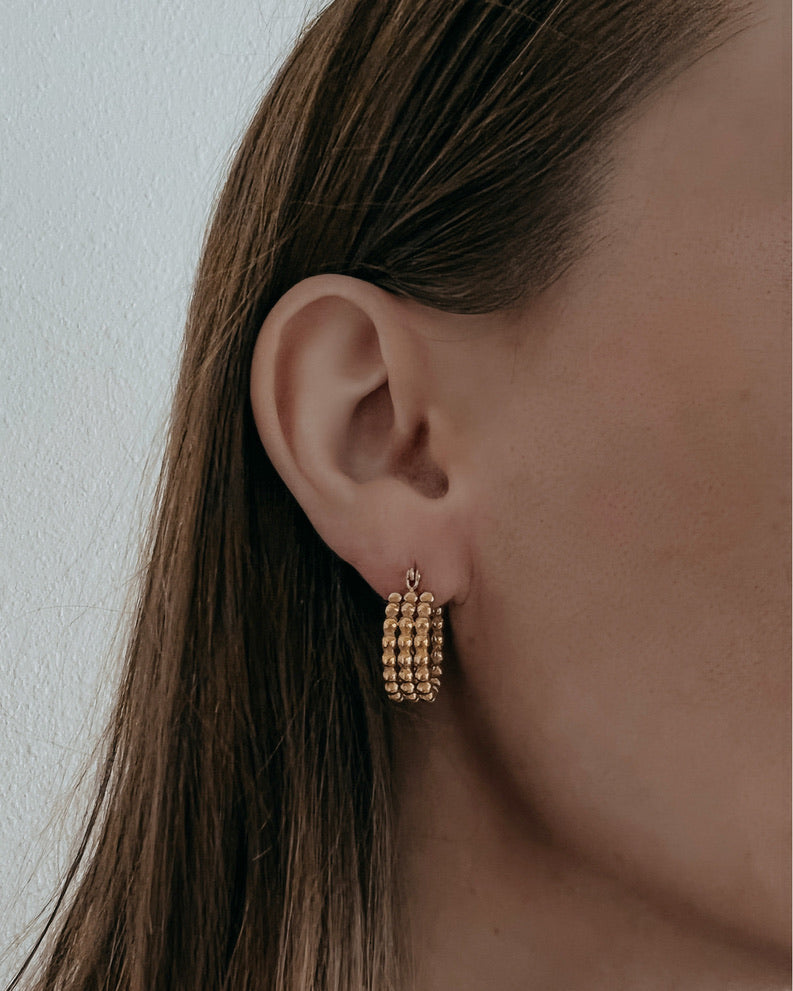 Edrick Beaded Gold Hoop Earrings