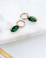 Erymon Diamond Drop Huggie Earrings || Choose Color