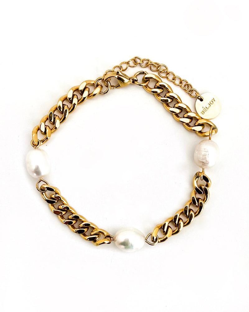 Blinny Cuban Chain Pearl Bracelet || Choose Style