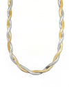Lindy Twisted Silver & Gold Herringbone Necklace