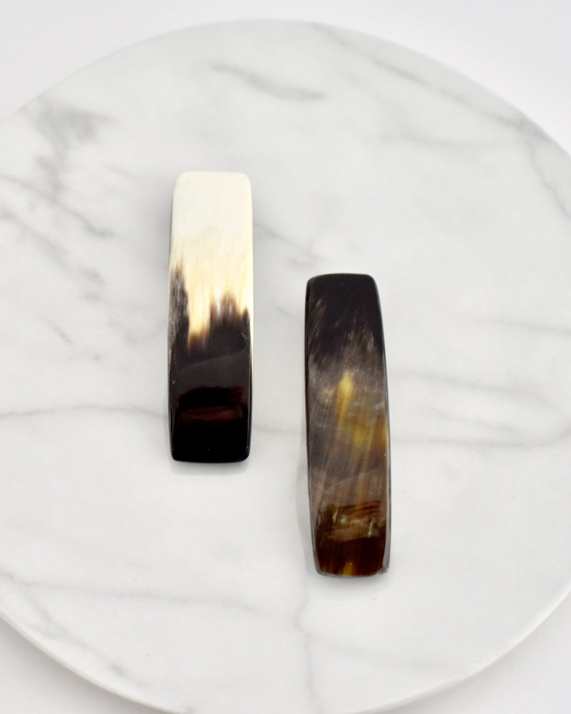 Haitian Hand Carved Horn Hair Barrette || Choose Style