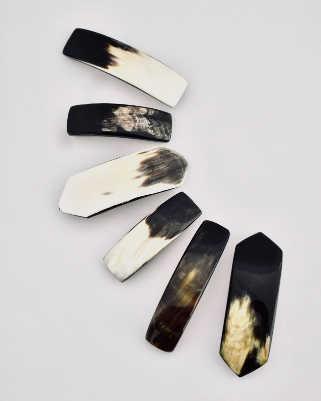 Haitian Hand Carved Horn Hair Barrette || Choose Style