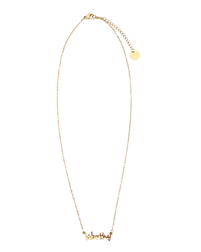 Worthy Gold Word Necklace