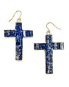 Ebal Blue Cross Earrings