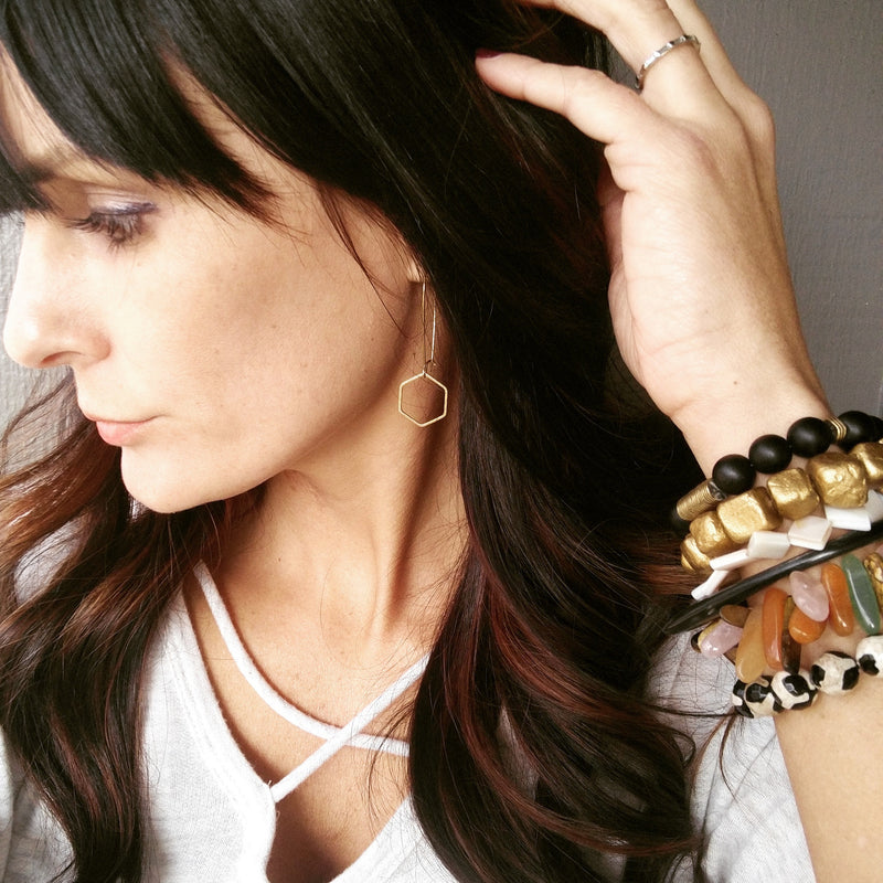 Esther Mini Brass Earrings || Choose Style
